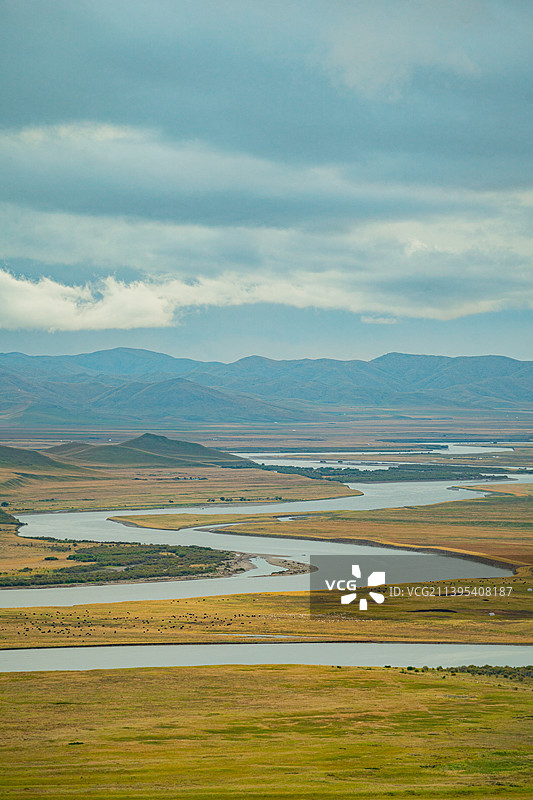 四川阿坝藏族羌族自治州若尔盖县唐克镇黄河九曲第一湾图片素材