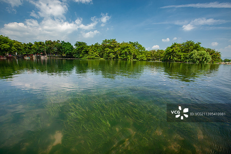 古代水利工程、秦凿渠、灵渠、古运河、河流、桂林景区图片素材