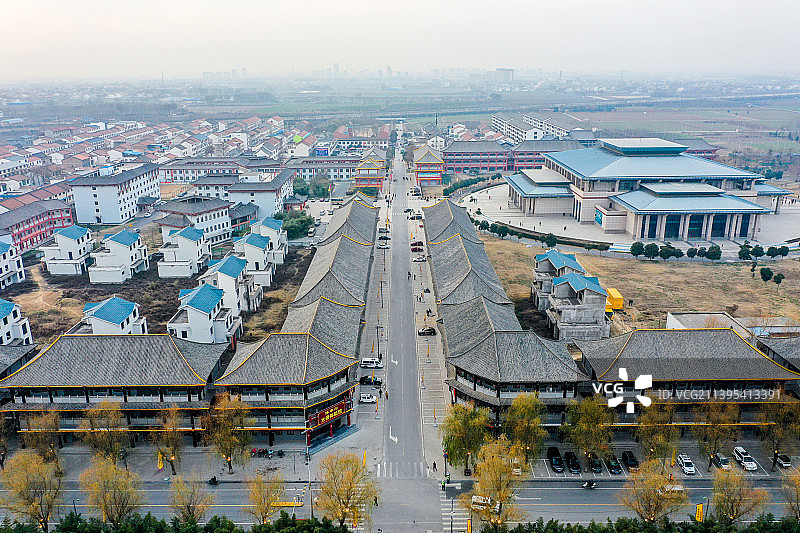航拍河南焦作温县陈家沟太极拳文化旅游区图片素材