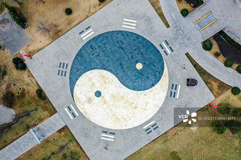 航拍中国太极拳博物馆 河南省焦作市温县陈家沟村图片素材