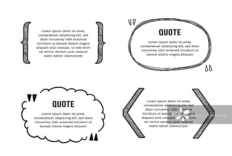 引言框草图文本框架集图片素材