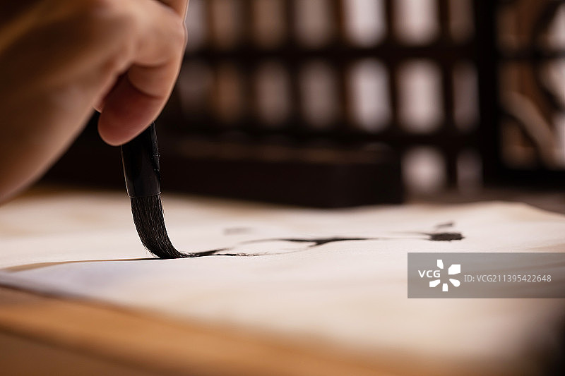 写毛笔字,笔触,书法,东方生活方式图片素材