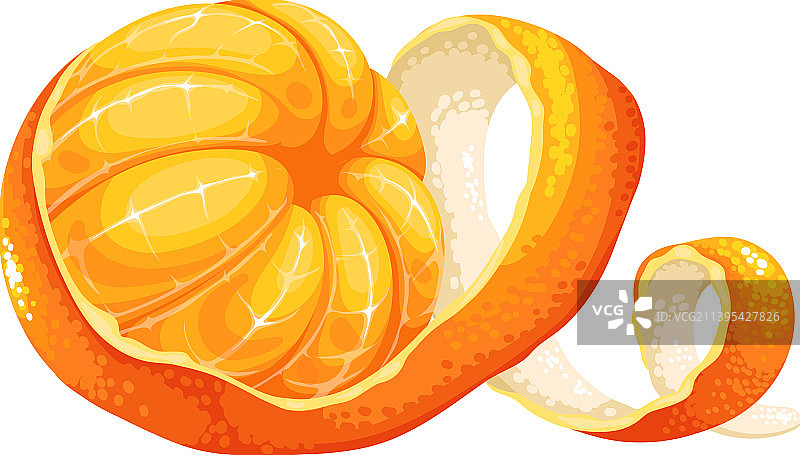 带扭曲外皮的去皮橘子或柑橘图片素材