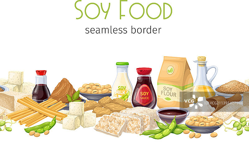 大豆食品无缝边框图片素材
