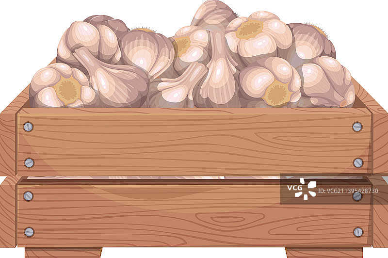 木箱里的大蒜图片素材