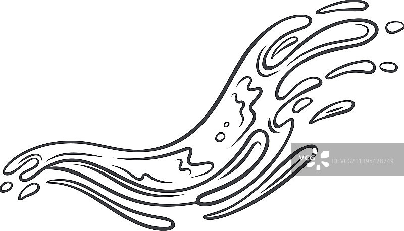 海浪轮廓线图片素材