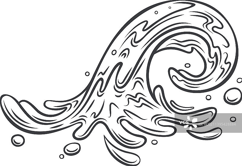 海浪轮廓线图片素材