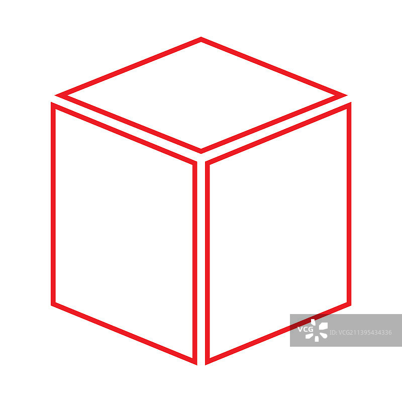 红色三维或3D立方体图片素材