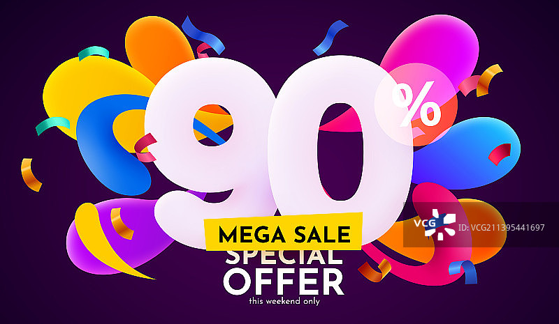 九折优惠创意构图3D图片素材