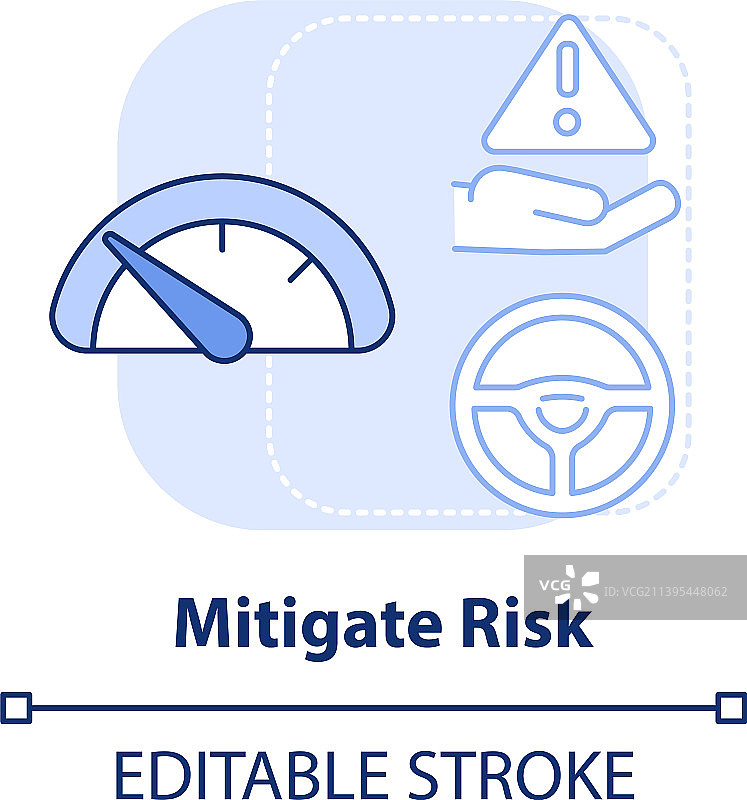 降低风险浅蓝色概念图标图片素材