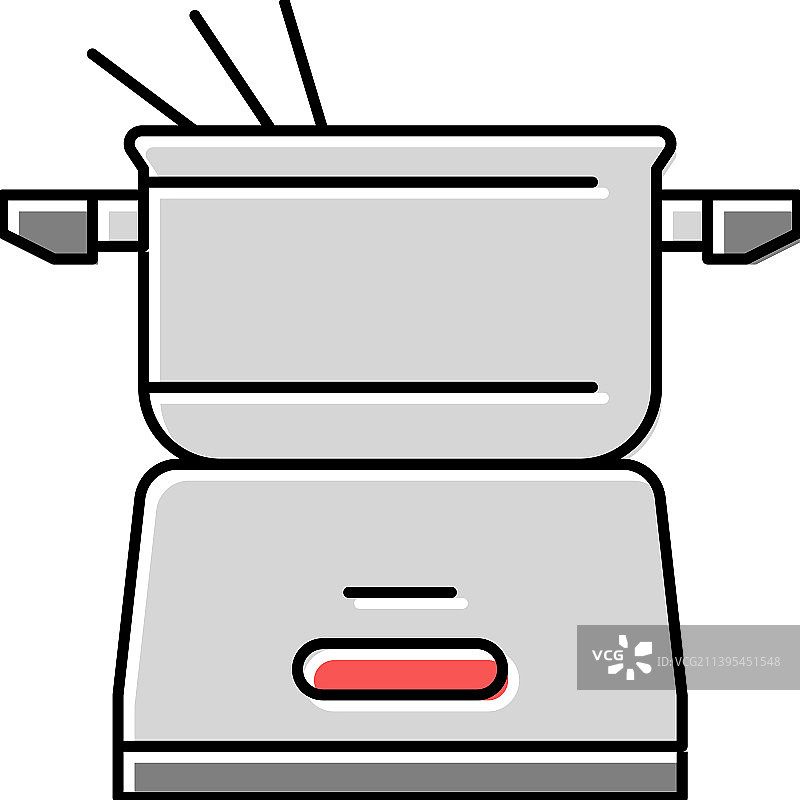 电动火锅彩色图标图片素材