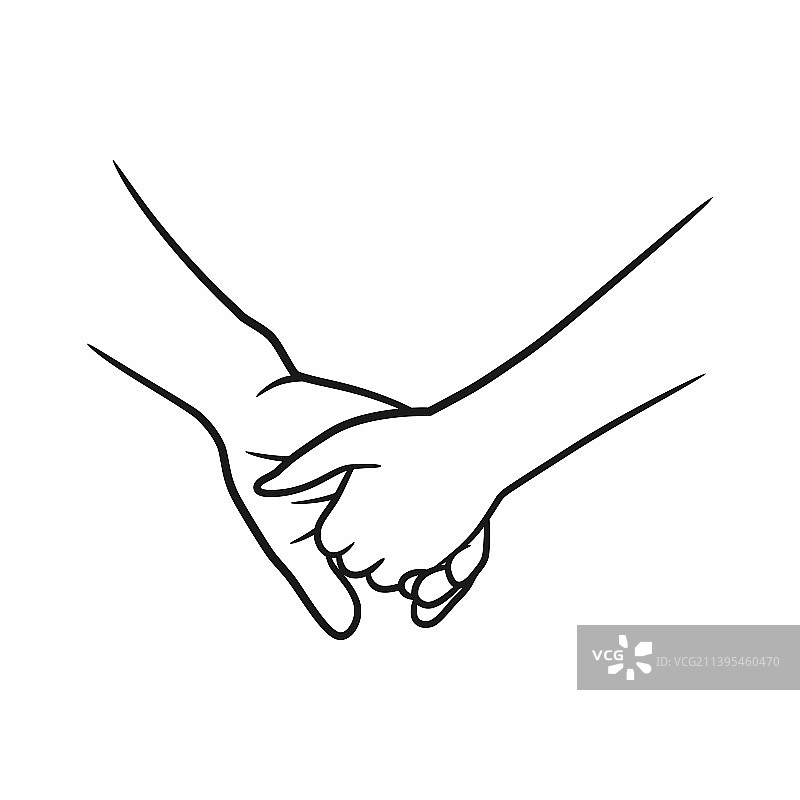 情侣双手线条艺术图片素材