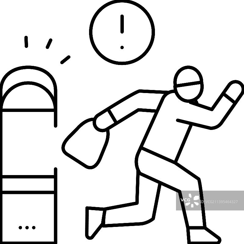 商店盗窃犯罪线条图标图片素材