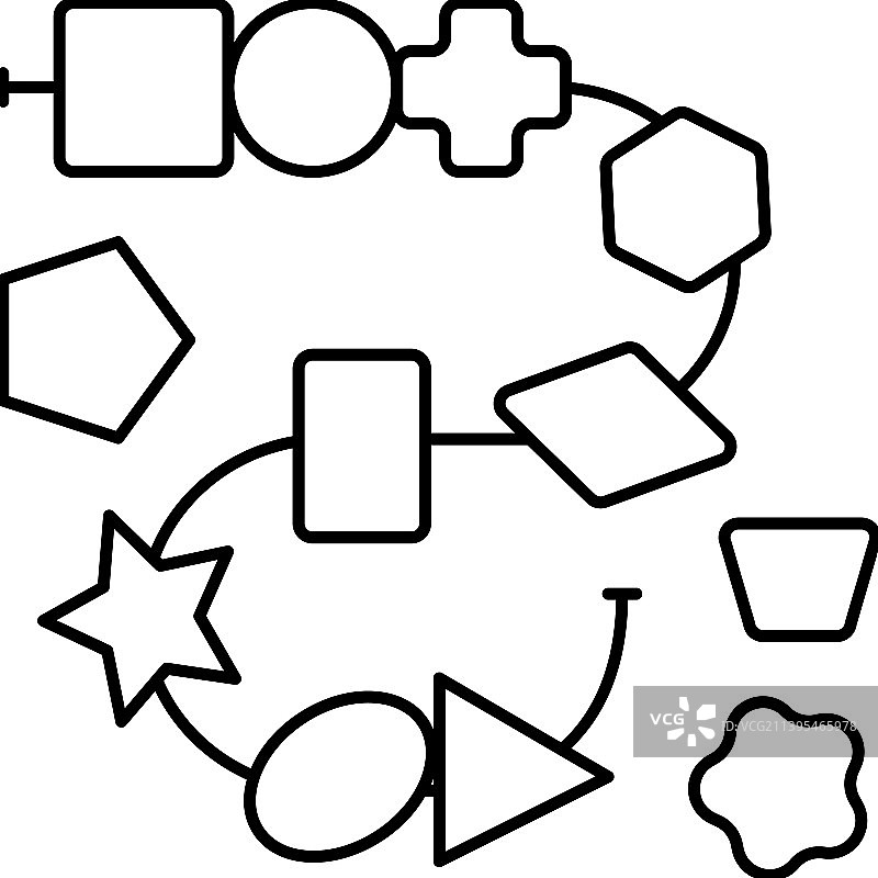 系带穿线玩具线条图标图片素材