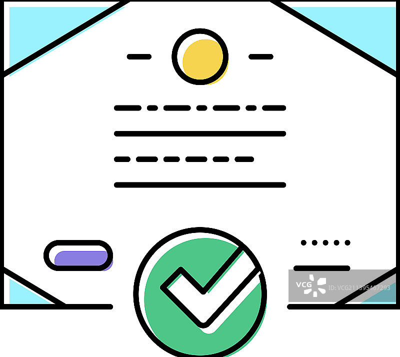 证书质量彩色图标图片素材