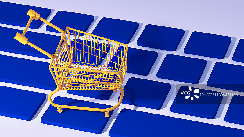 3D购物车静物展示图片素材