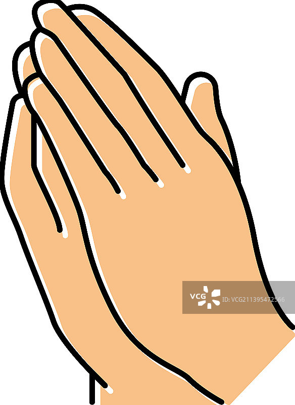 祈祷手势彩色图标图片素材