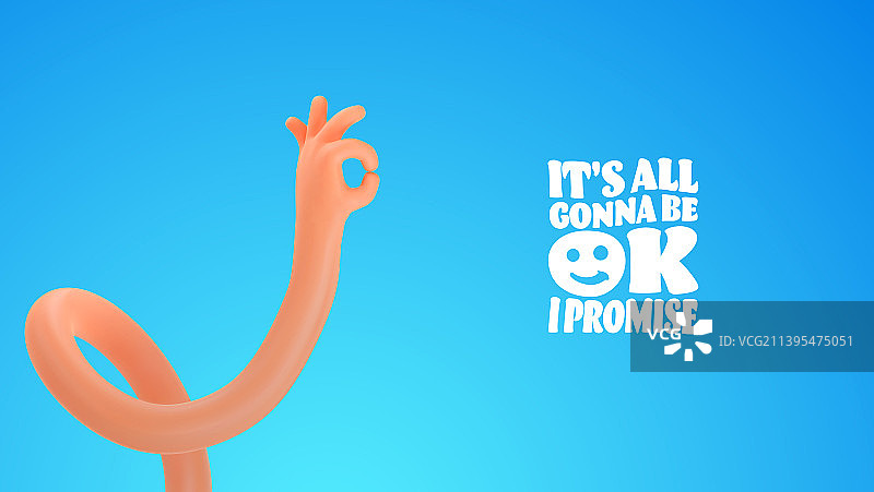 3D卡通手势OK图片素材