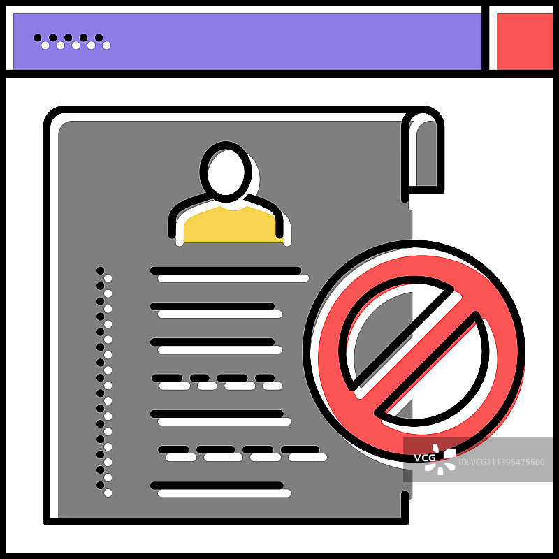 黑名单人员彩色图标图片素材