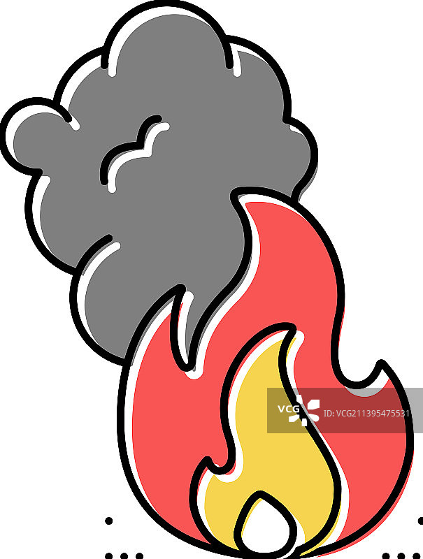 火灾事故彩色图标图片素材