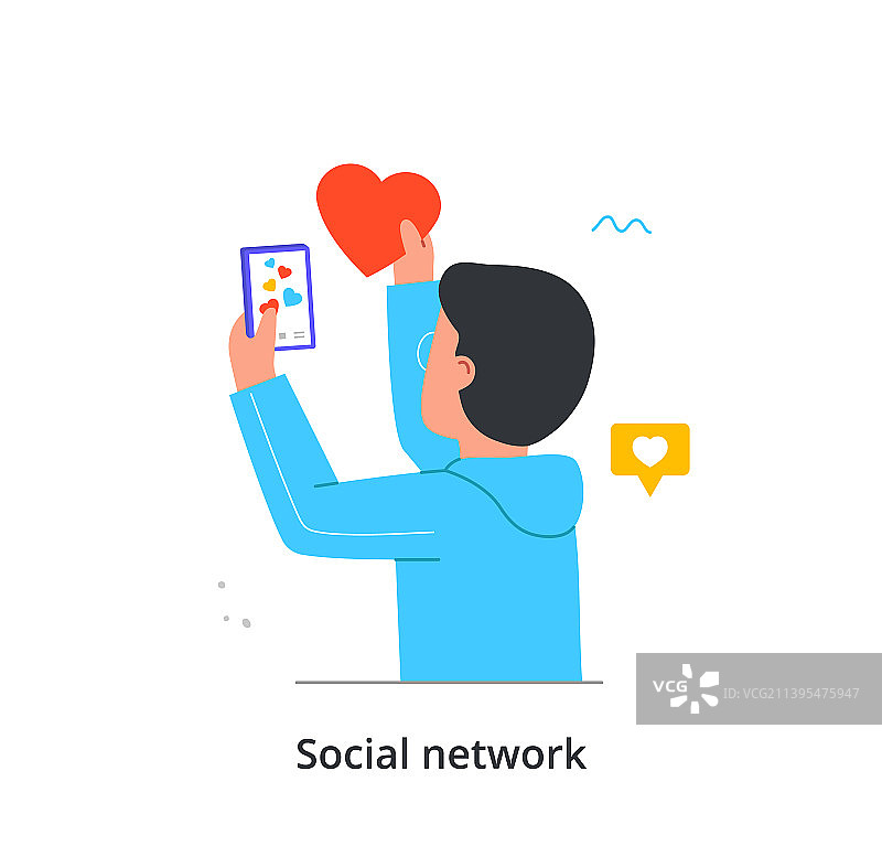 儿童在社交网络上发帖和评论图片素材
