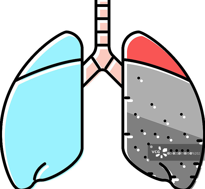 矽肺病彩色图标图片素材