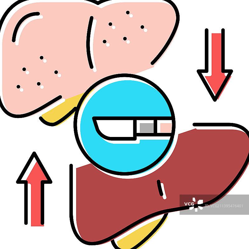 肝移植彩色图标图片素材