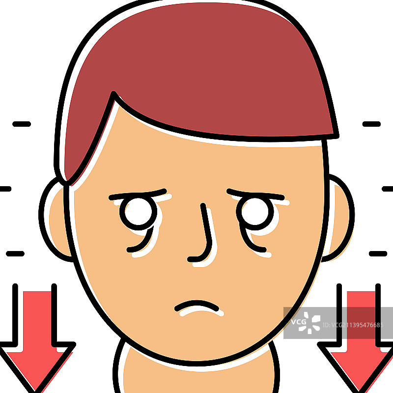 甲状腺机能亢进内分泌彩色图标图片素材