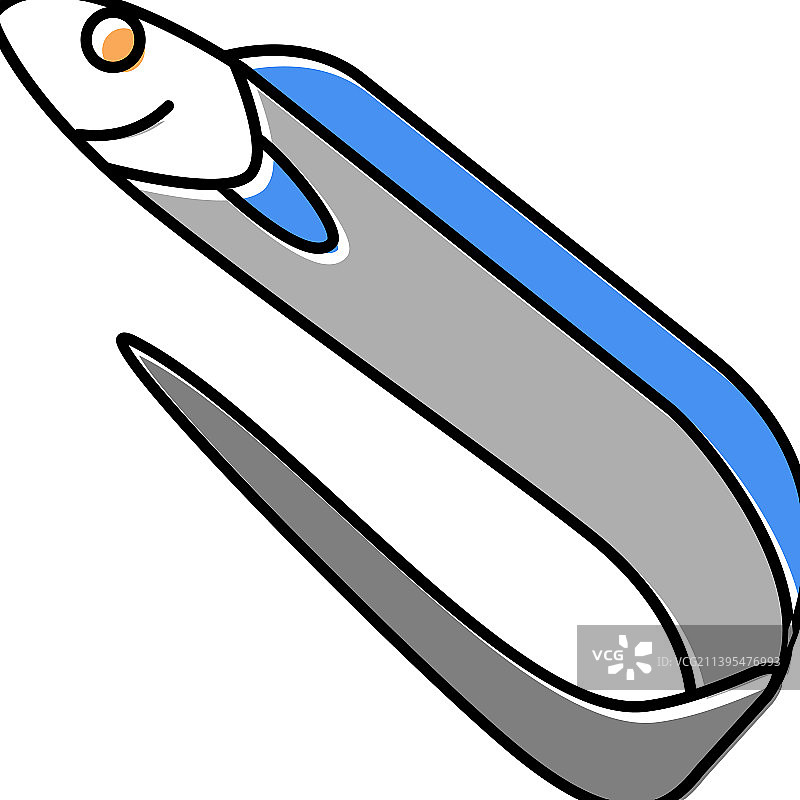 大头带鱼彩色图标图片素材