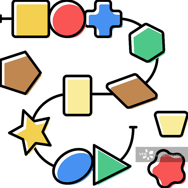 穿线玩具彩色图标图片素材