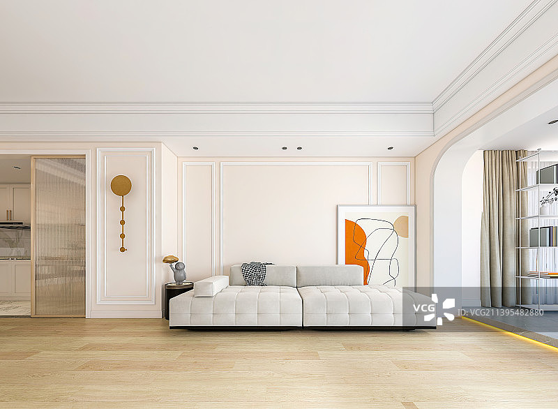 高端住宅现代风格客厅电视沙发背景墙图片素材