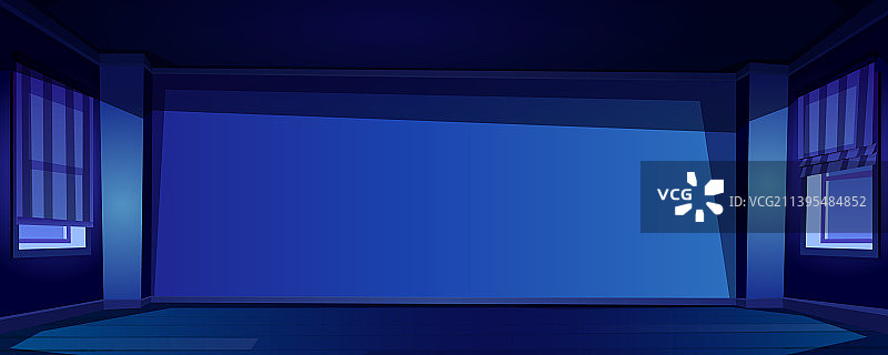 空旷的夜晚房间背景，黑暗的公寓图片素材