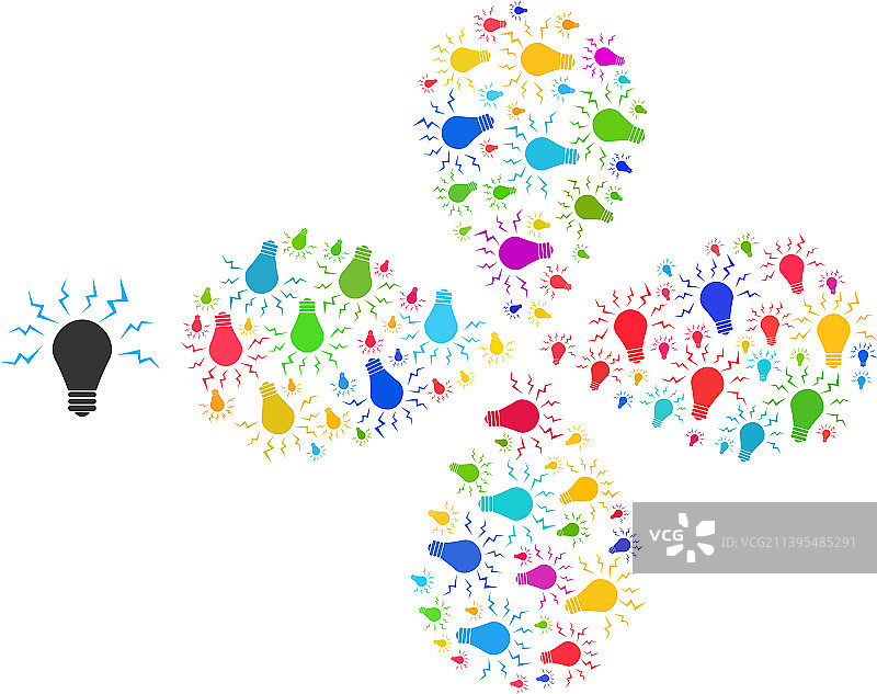 多色旋转的紫外线灯泡图标图片素材