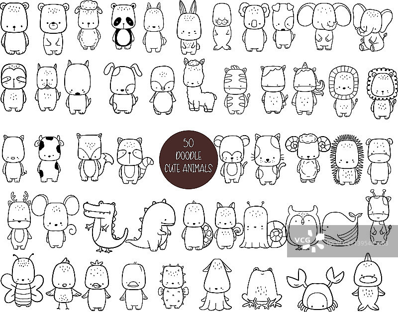 50种动物卡通装饰大集合图片素材