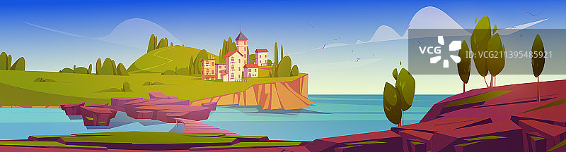 海岛城市木桥风景图片素材