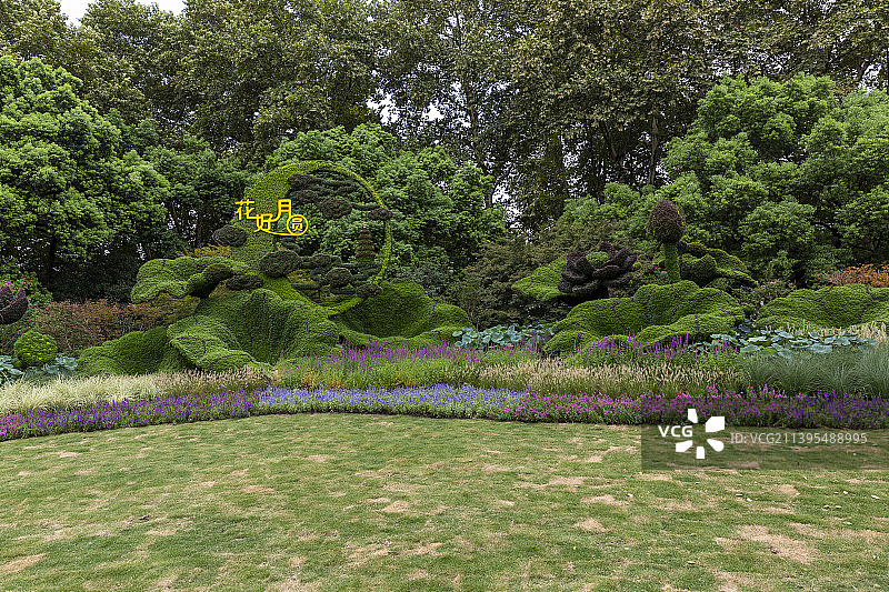 杭州西湖边的绿化带图片素材