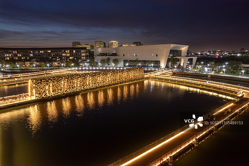 上海金海湖上海之鱼夜景图片素材
