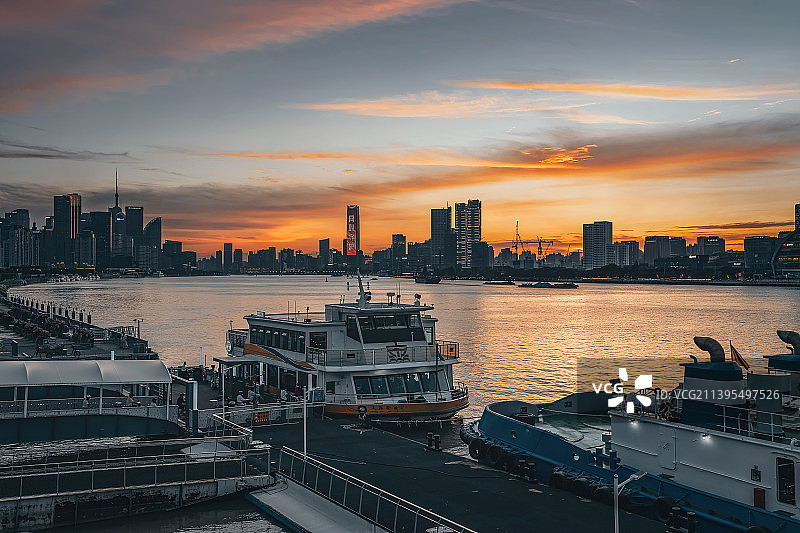 杨浦滨江日落夕阳图片素材