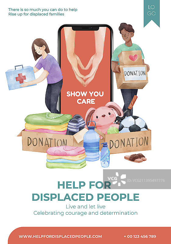 人道主义援助难民海报模板图片素材