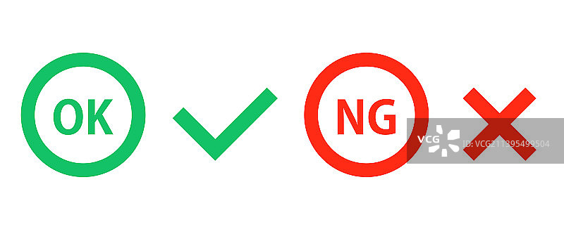 OK标记、勾号、NG标记和叉号图片素材