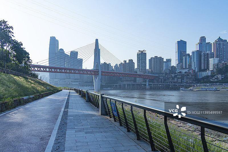 重庆城市风景嘉陵江千厮门大桥高楼大厦图片素材