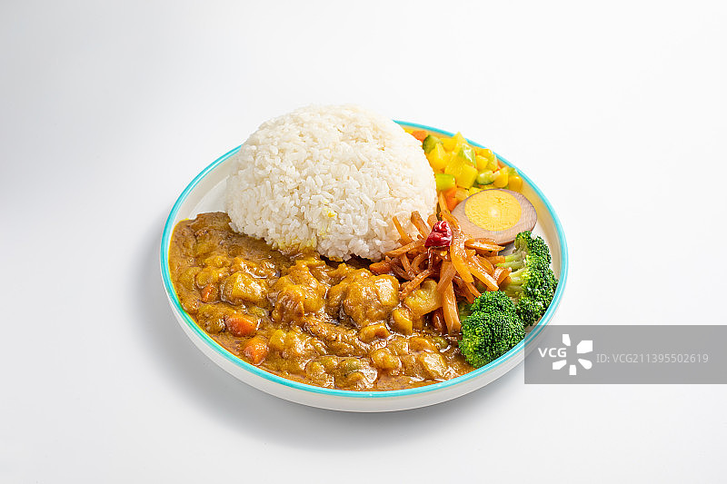 咖喱鸡盖饭图片素材