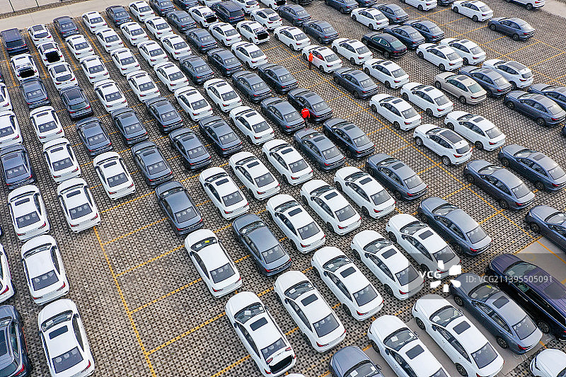 航拍河南郑州汽车整车进口口岸 郑州铁路口岸图片素材