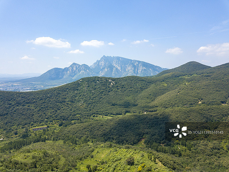 河南省登封嵩山夏天户外风光航拍图片素材