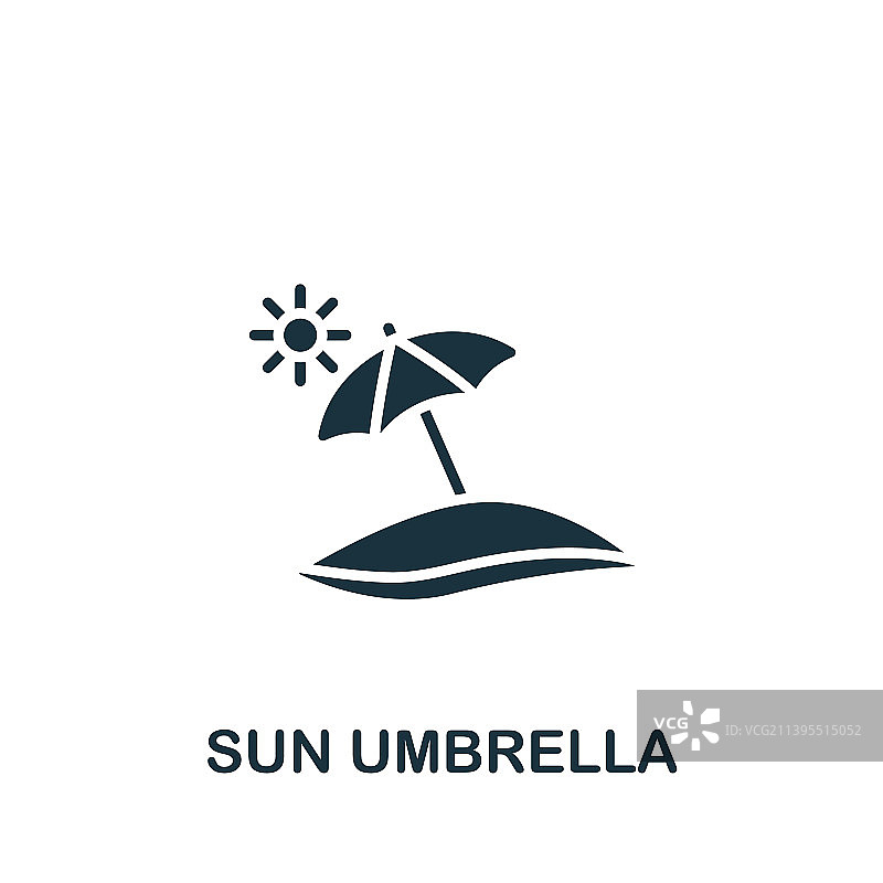 太阳伞图标单色简约夏季图标图片素材