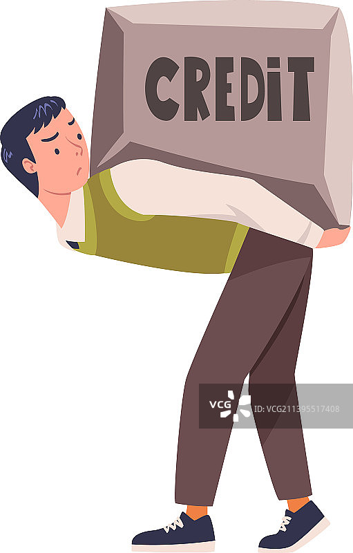 房贷压力：男人背负巨石图片素材