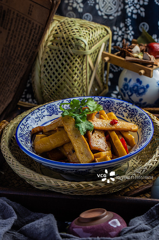 中式五香豆腐干美食图片素材
