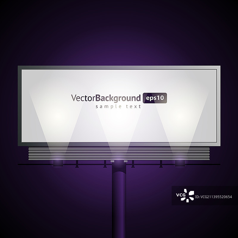 紫色背景灯光广告牌图片素材