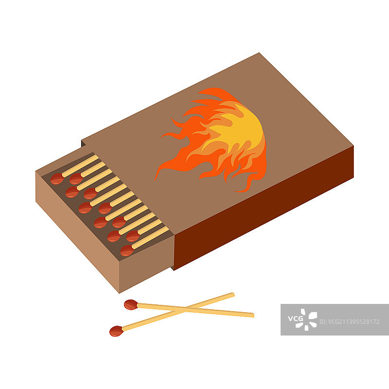 火柴盒与木制火柴图片素材