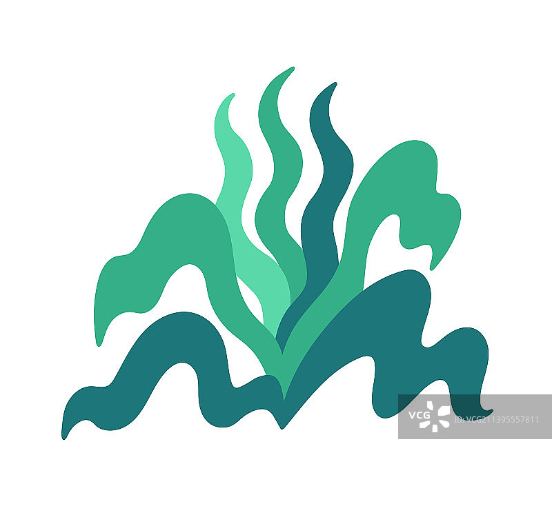 大型波浪叶片的抽象植物花环图片素材